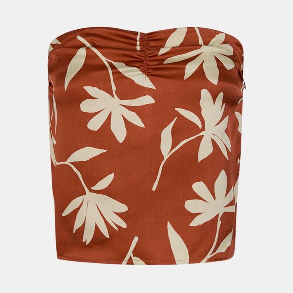 Anine Bing Stephanie Rust and Cream Floral Top